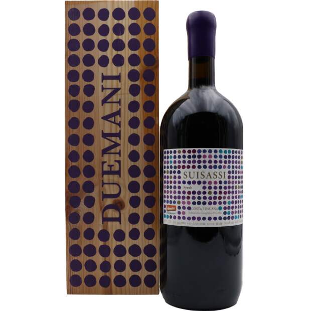 Duemani Costa Toscana Rosso IGP Suisassi ORGANIC with wooden box