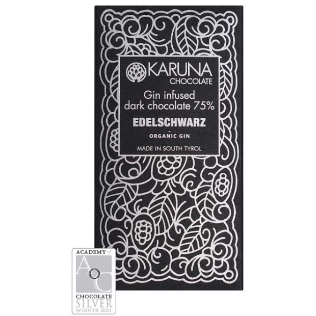 Karuna Chocolate Gin infused dark chocolate 75% ORGANIC