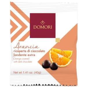 Domori Orangendragees mit Schokolade